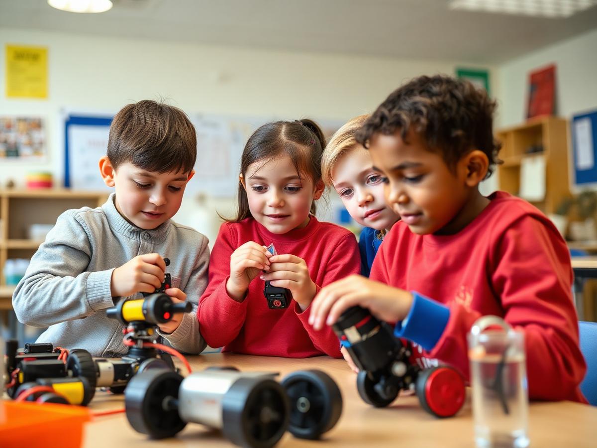 Leerlingen bouwen robots in het ScienceLab